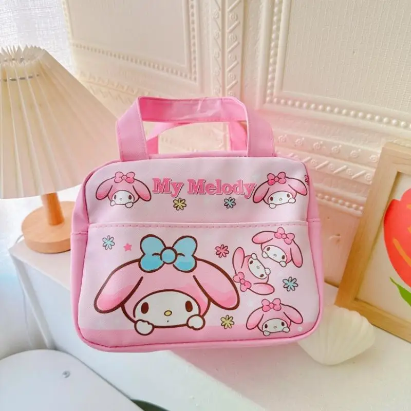 Kawaii Sanrio Hello Kitty Lunch Box Bag Kuromi My Melody Cinnamoroll Student Cute Portable Large Capacity Insulated Bento Bag