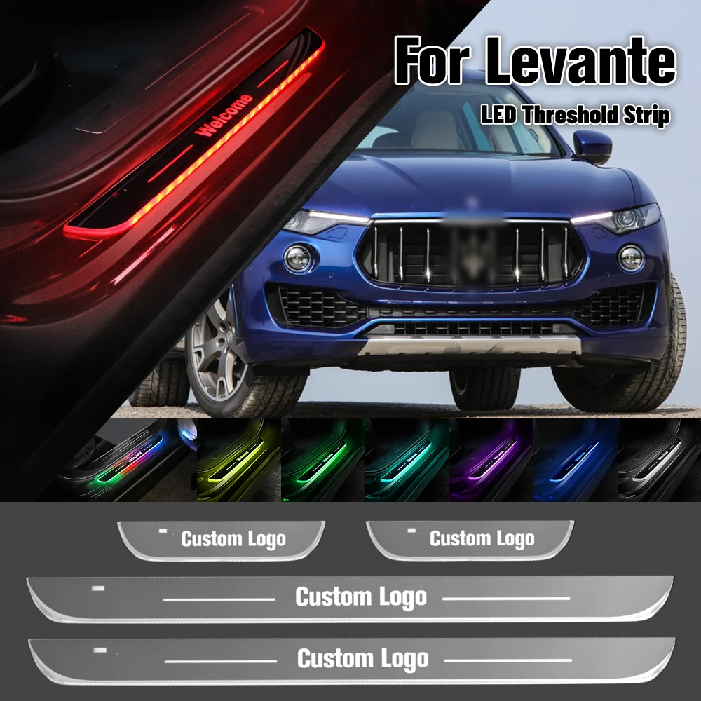 

For Maserati Levante 2016-2023 Car Door Sill Light Customized Logo LED 2020 2021 2022 Welcome Threshold Pedal Lamp Accessories