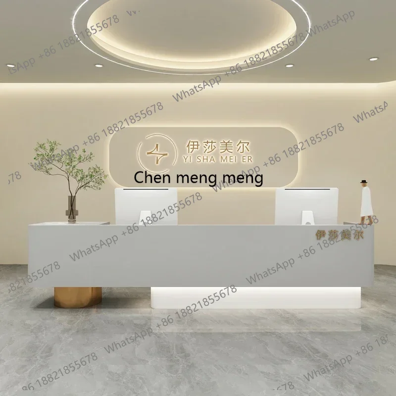 

Современный ресепшн-стол в европейском стиле для офиса: простой, профессиональный, эстетичный, роскошный, модный, для салонов красоты и центров.