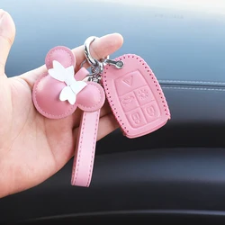 For Volvo S40 C30 C70 V50 Car Key Case Key Fob Cover Keychain Car Accessories For Girls Pink