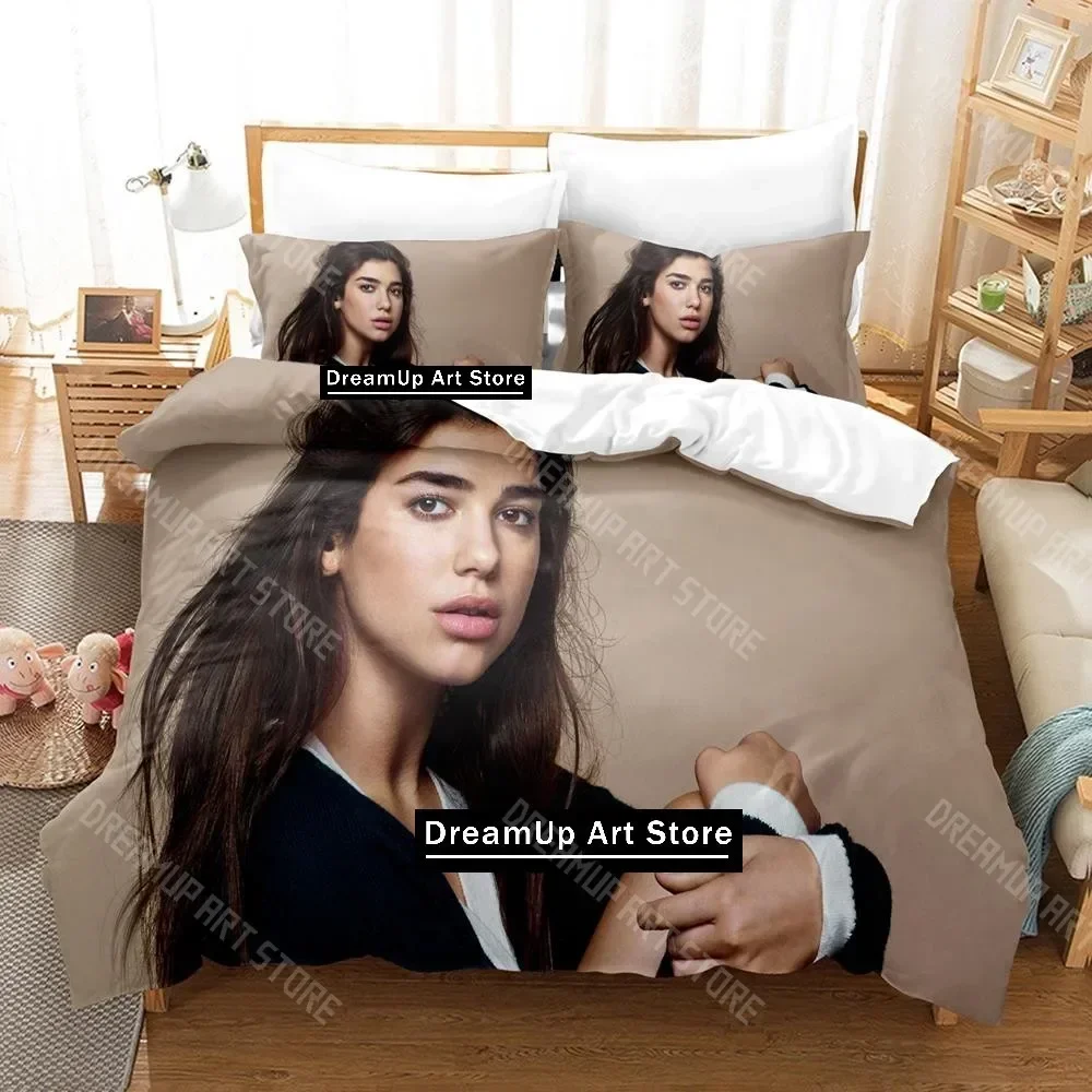 Exquisite 3D Print Dua Lipa Bedding Set Single Twin Full Queen King Size Bed Set Adult Kid Bedroom Duvetcover Sets