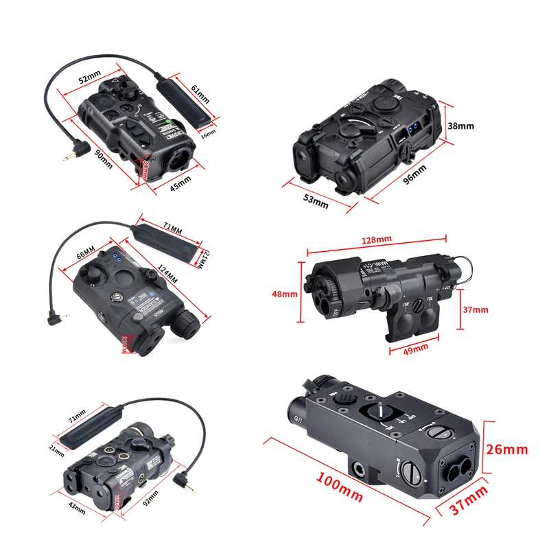 WADSN PEQ NGAL RAID-X MAWL CQBL P4 OGL DBAL Series Nylon Version Red Dot Green Blue Laser Aiming Indicator Series Accessory