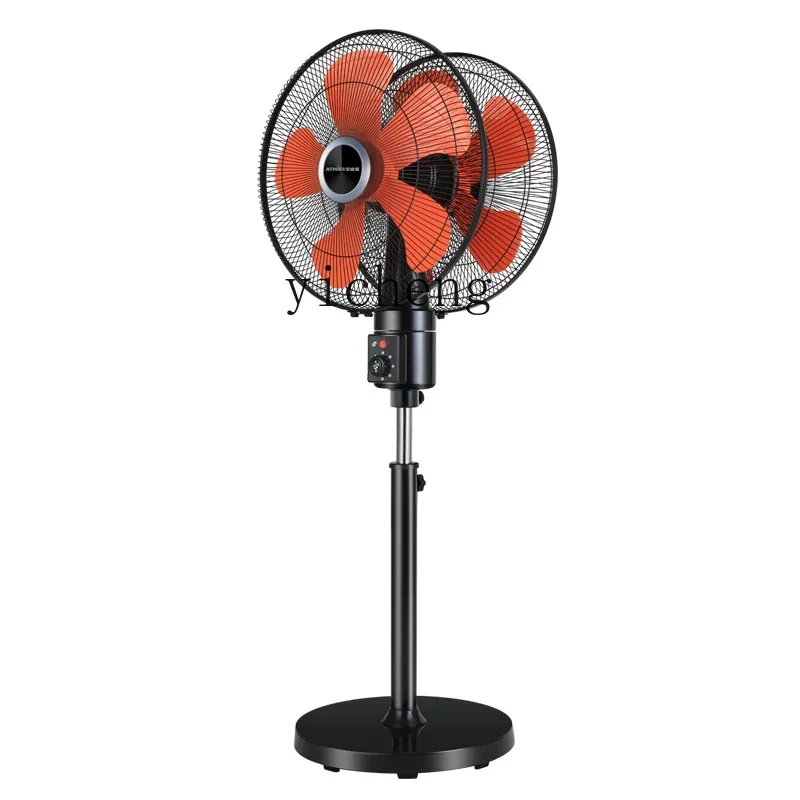Ventilateur électrique puissant à double tête multifonctionnel et rotatif à 360 degrés cc27 pour usine, atelier et grand stand
