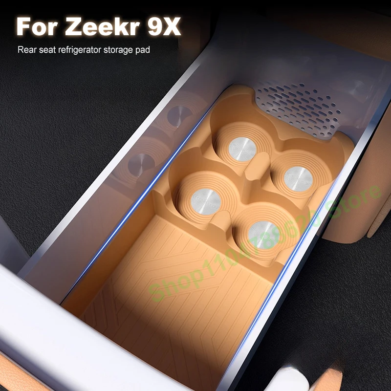 

For Zeekr 9X Rear Refrigerator Silicone Mat Cup Holder Beverage Non-slip Holder Coaster Car Interior Decoration Accessories