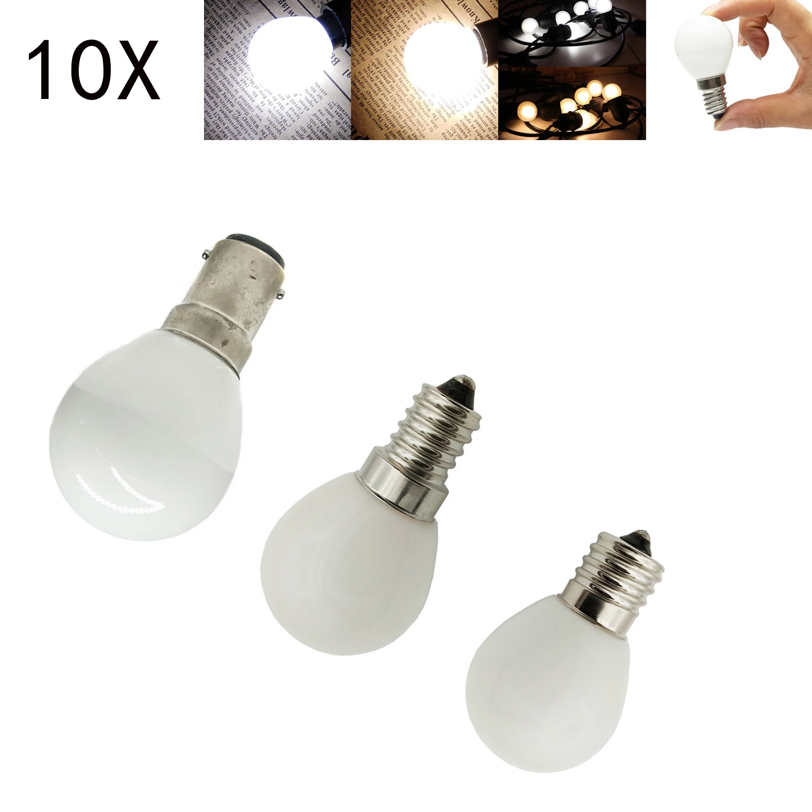 

10Pcs 2W E14 E12 B15 G35 LED Globe Light Mini LED Bulbs 2835 SMD 85-265V 360°Beam Angle LED Lamps Living Room Lights Milky Cover