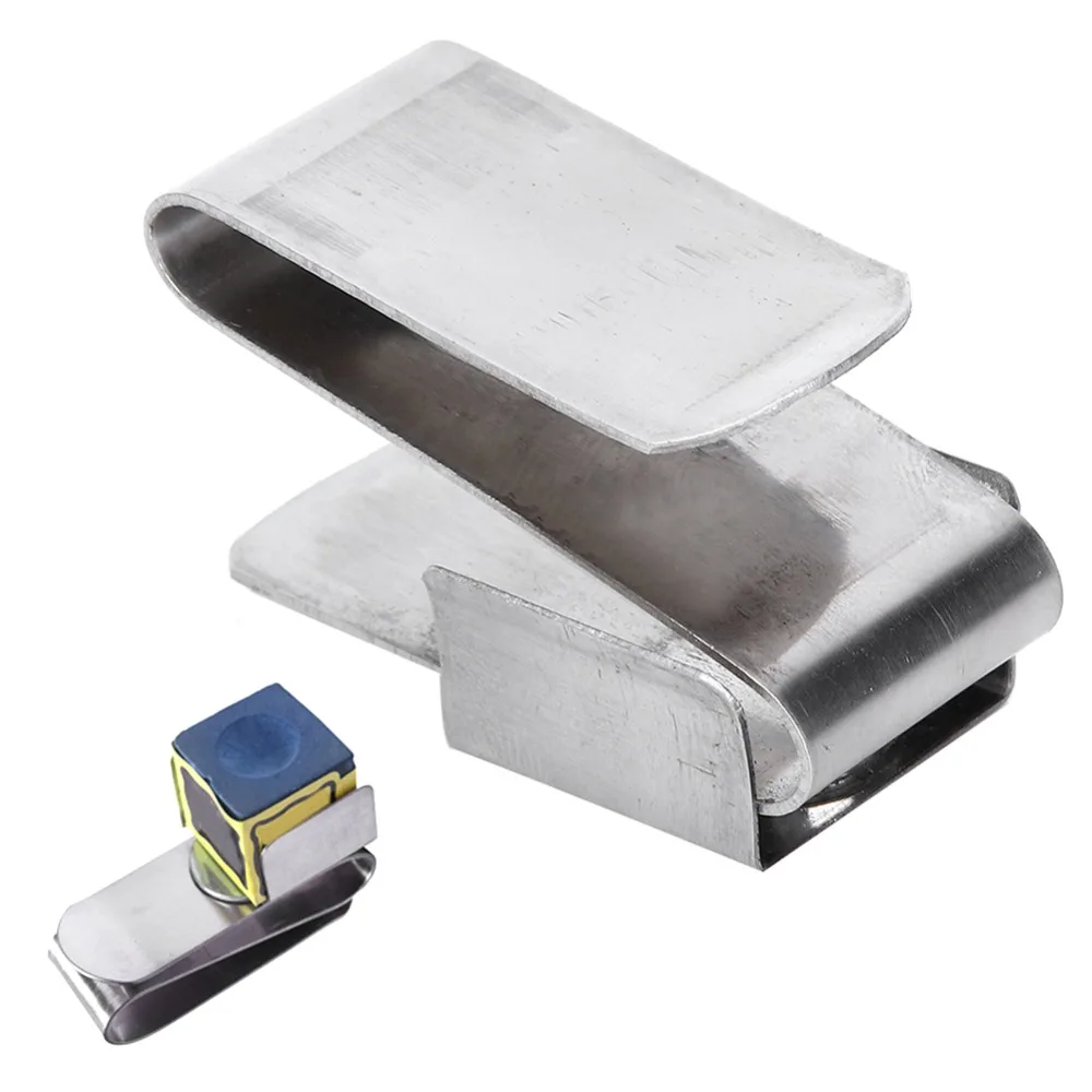 

Держатель для мела из нержавеющей стали, портативный, с серебряным зажимом, магнитный, для бильярда и снукера