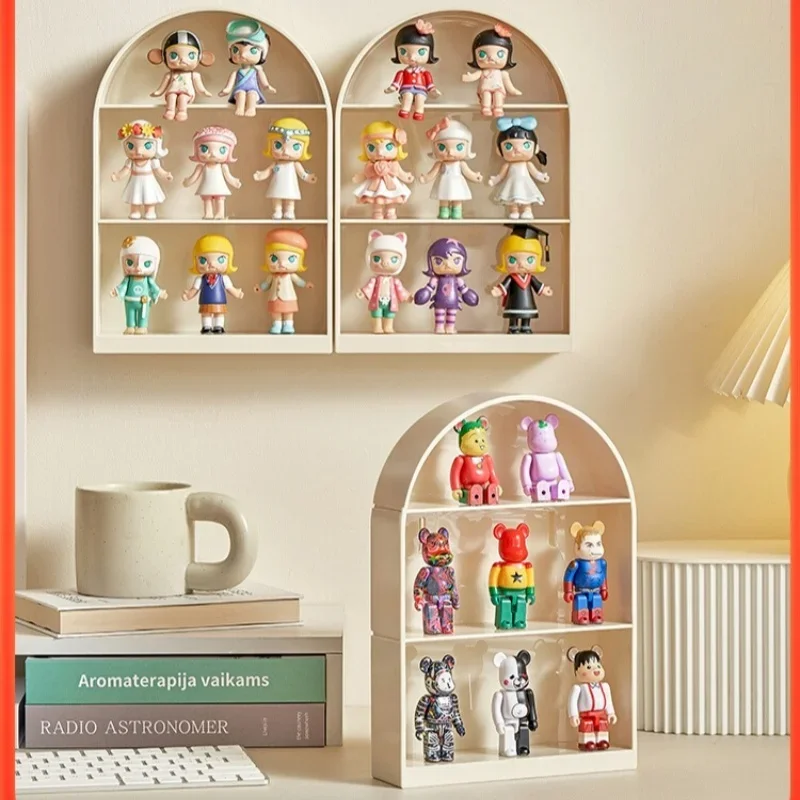 3 Layers Blind Box Display Stand Wall-Mounted Dust-proof Handmade Figurines For pop-mart Dolls Display Box for MEGA SPACE MOLLY
