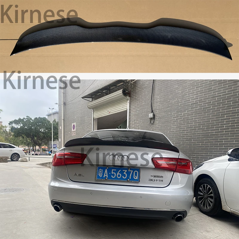 

For Audi A6 C7 Spoiler S6 Carbon Fiber Spoiler Rear Trunk Wing For Audi A6 C7 / 4G 2012 - UP Fit 4-Door Sedan Only