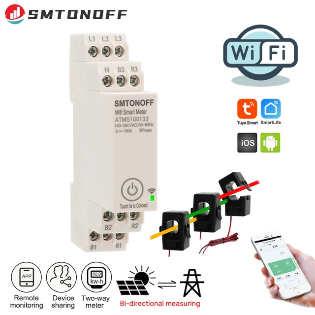 WIFI Tuya 100A Trójfazowy inteligentny monitor mocy zewnętrzny przekładnik prądowy CT 380V /415V 50Hz 60Hz