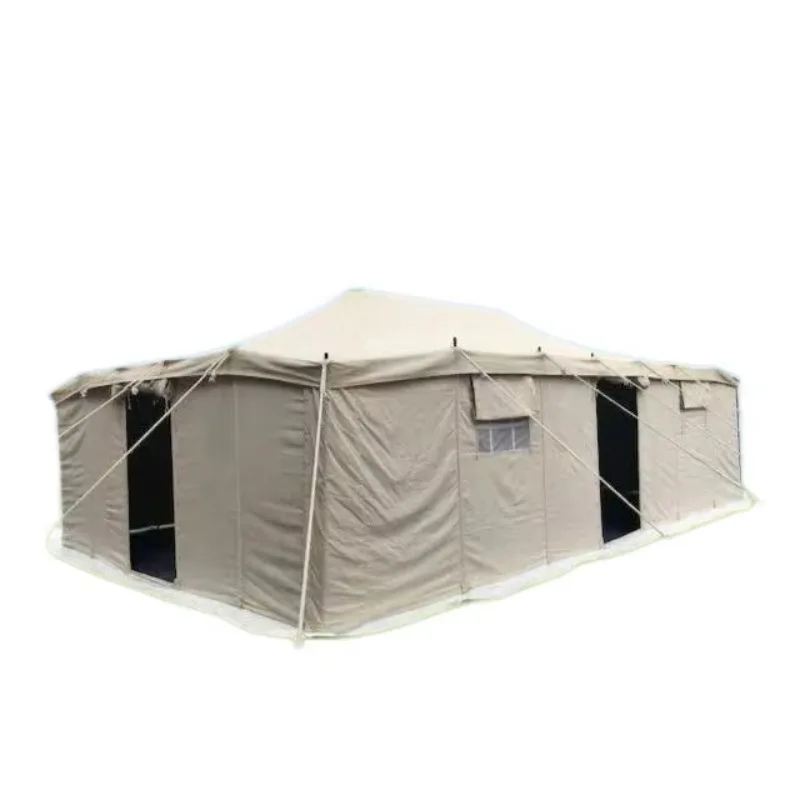 High-quality 4x6M Saudi Arabia Multi-purpose Steel Pole Style Desert Color Canvas Tent Factory Supply