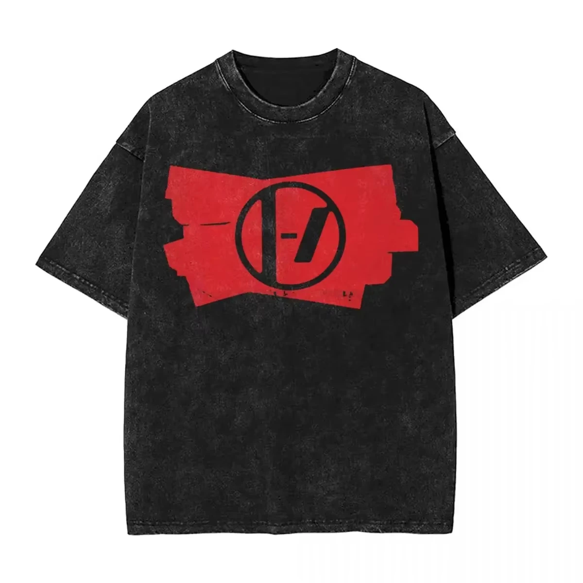 

Twenty One Pilots Men Women Washed Hot Stamping Print T-Shirt Harajuku Cotton Tshirt Band Unisex Short Sleeve Top Tees