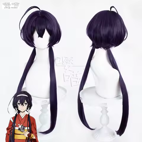 Lzumi Kyouka Cosplay Wig Anime Bungo Stray Dogs Wig 75CM Purple Ponytail Heat Resistant Synthetic Hair Cosplay Lzumi Kyouka Wigs