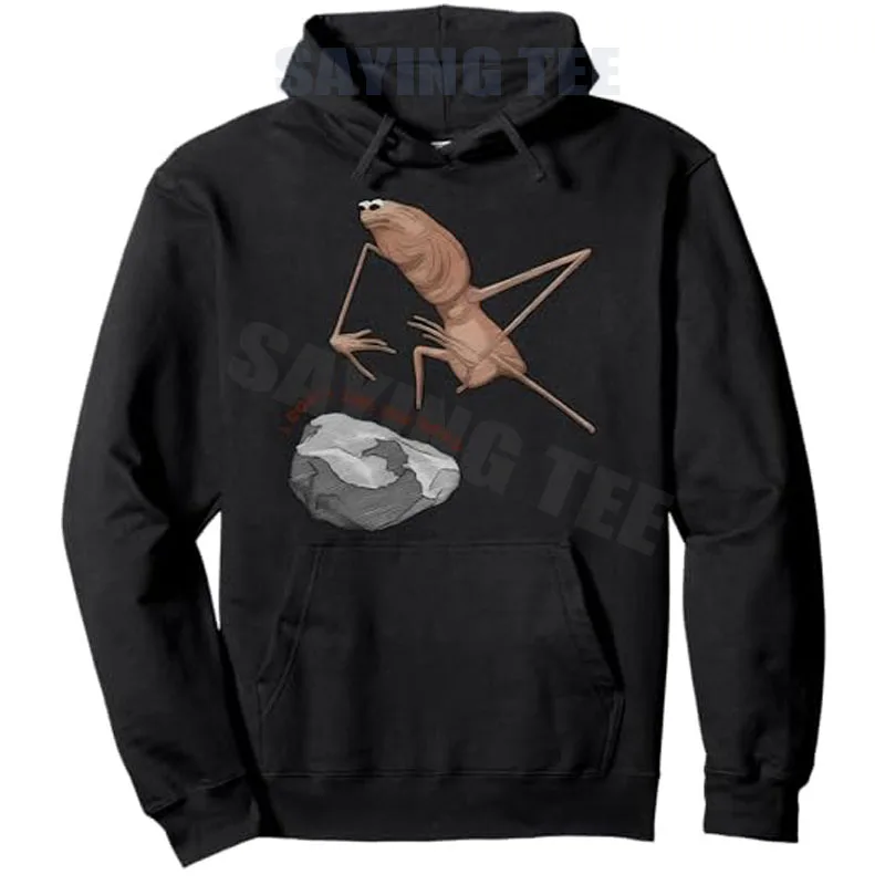 

Retro Marcus The Worm I Don't Like This Rock Pullover Hoodie Y2k Humor Funny Cotton Sweatshirt Sarcastic Joke Hooded Sweater Top