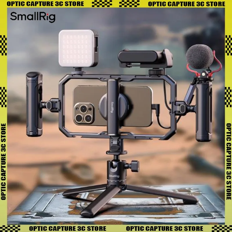

Smallrig All-in-One Videography Kit with Double Handles Universal Quick Release Phone Cage for Smartphone Photography 4597/4704