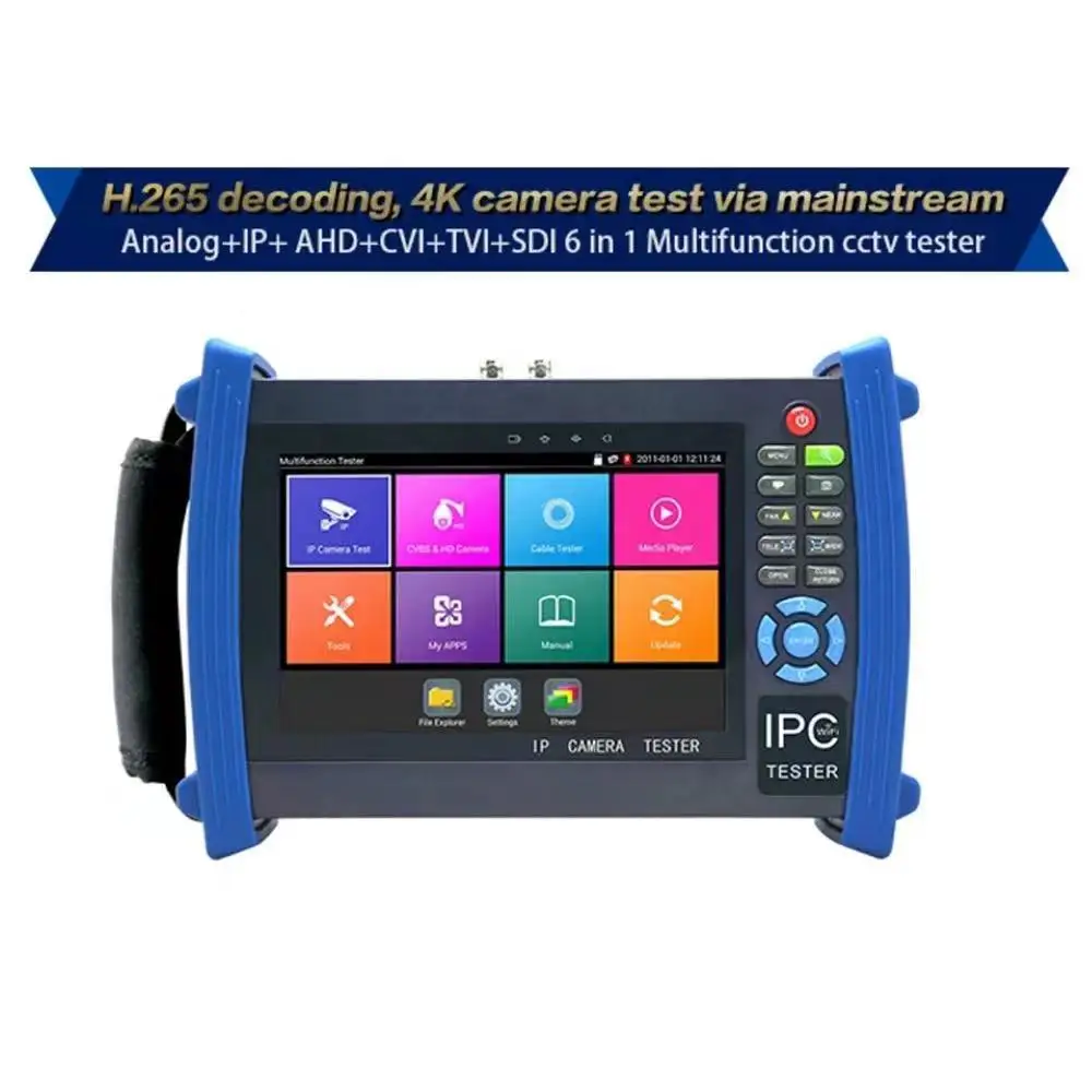 Probador LCD de cámara IP 4K, probadores CCTV 6 en 1 para Cable IPC POE AHD CVI TVI SDI para accesorios de vigilancia