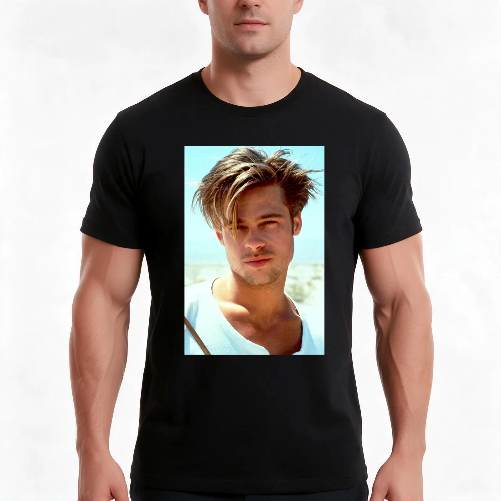 Secret Brad Pitt Gifts Movie Fan T-Shirt, Summer Casual Cotton Tee, Oversized Streetwear Tops, Vintage Graphic Print