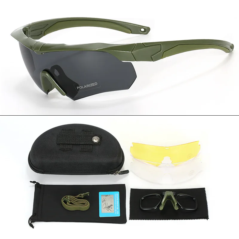 Goggles CS Airsoft Windproof Shooting Glasses HD 3 Lens Motocross Motorcycle Mountaineering Safe Glasses