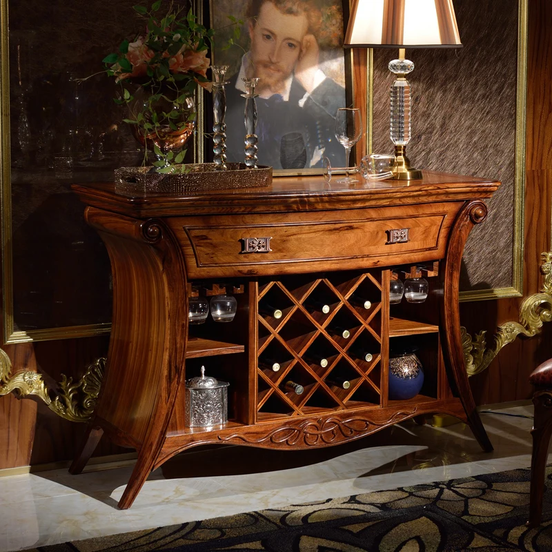 

Luxury ebony solid wood dining sideboard in carved villa