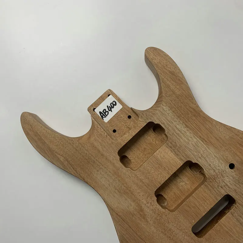 AB400 Stock Item Custom Order DIY Guitar Parts Unfinished Natural Color Electric Guitar Body with Humbucker Pickups