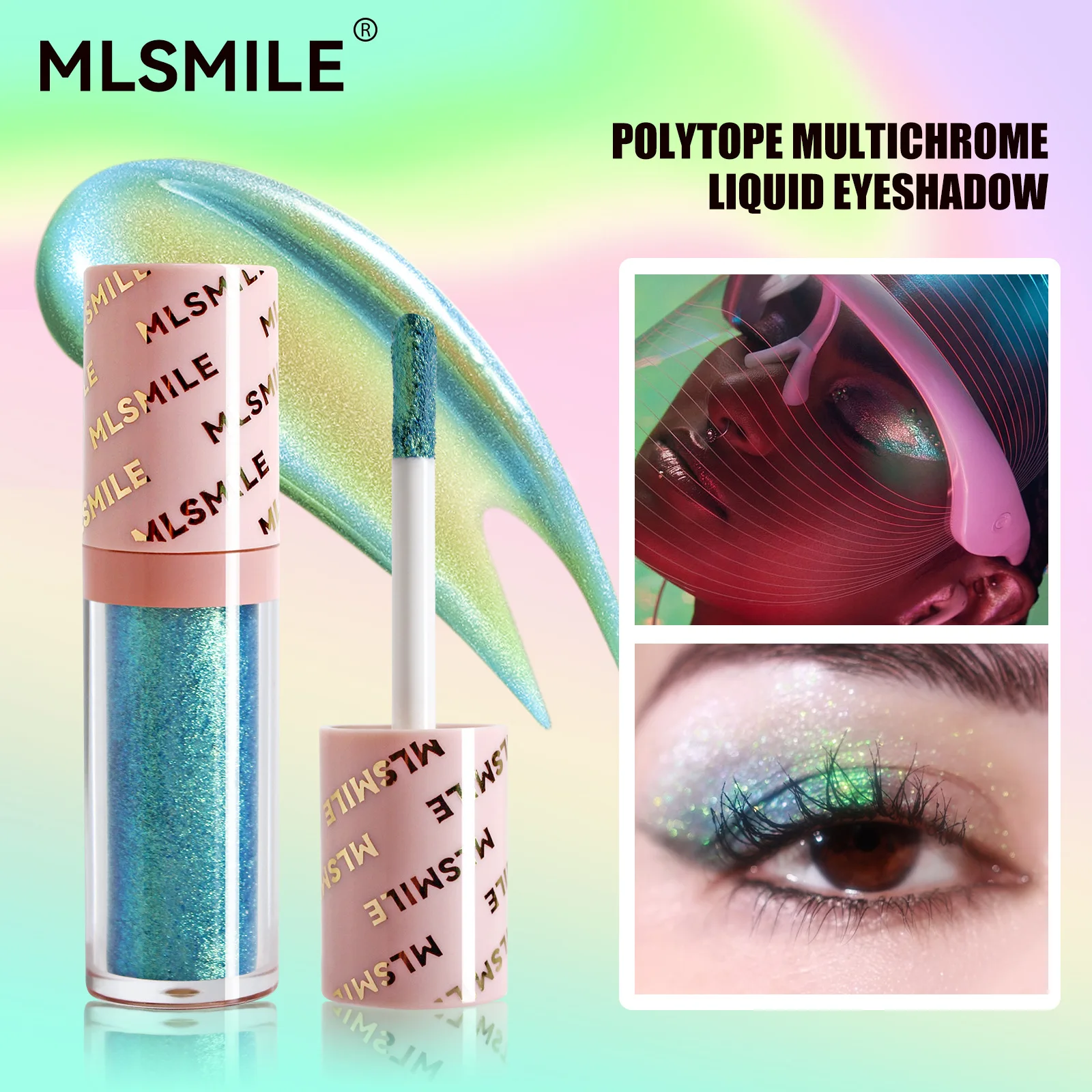 อายแชโดว์เนื้อลิควิดเมทัลลิกมัลติโครม ติดทนนาน กันน้ำ ประกายชิมเมอร์เข้มข้น เปลี่ยนสีได้ เหมาะสำหรับแต่งหน้าในงานปาร์ตี้และเทศกาล