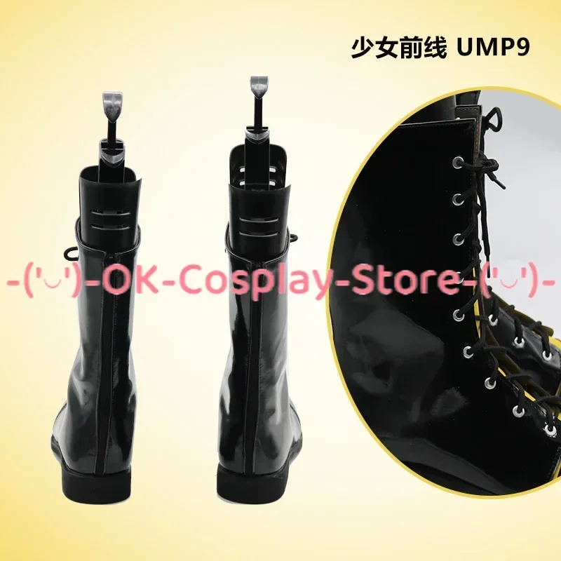 Ragazze Frontline UMP9 scarpe Cosplay stivali di carnevale di Halloween Cosplay Prop scarpe in pelle PU su misura