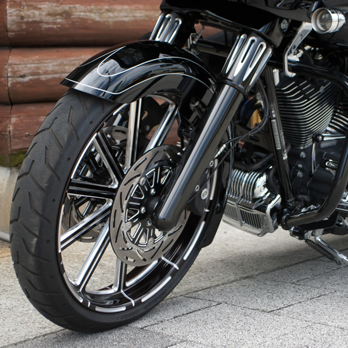 All Black CNC Hollow Fork legs For harley FLT TOURING 2014-UP BAGGER street road glide king FLHX FLHR