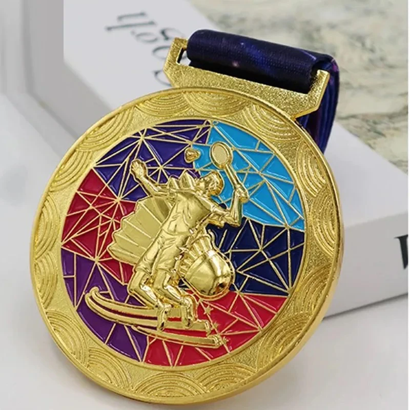 Médaille en métal personnalisée, or, argent, cuivre, pour les jeux de badminton, récompenses, souvenirs commémoratifs pour les employés exceptionnels, 1 pièce