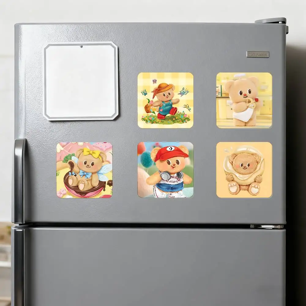 لطيف B-زبدة الدب مغناطيس الثلاجة ملصقات مغناطيسية إبداعية شخصية مع مغناطيس #5