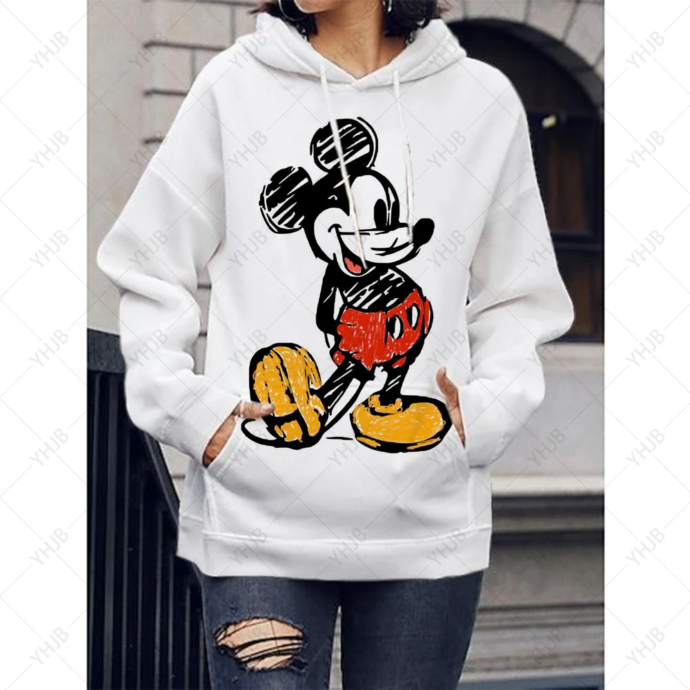 2024 Disney Mickey Mouse Women\'s Hoodie Fashion 3D Printed Sweatshirt Children\'s Long Sleeve Cartoon Animation Hoodie