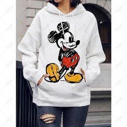 2024 Disney Mickey Mouse Women's Hoodie Fashion 3D Printed Sweatshirt Children's Long Sleeve Cartoon Animation Hoodie