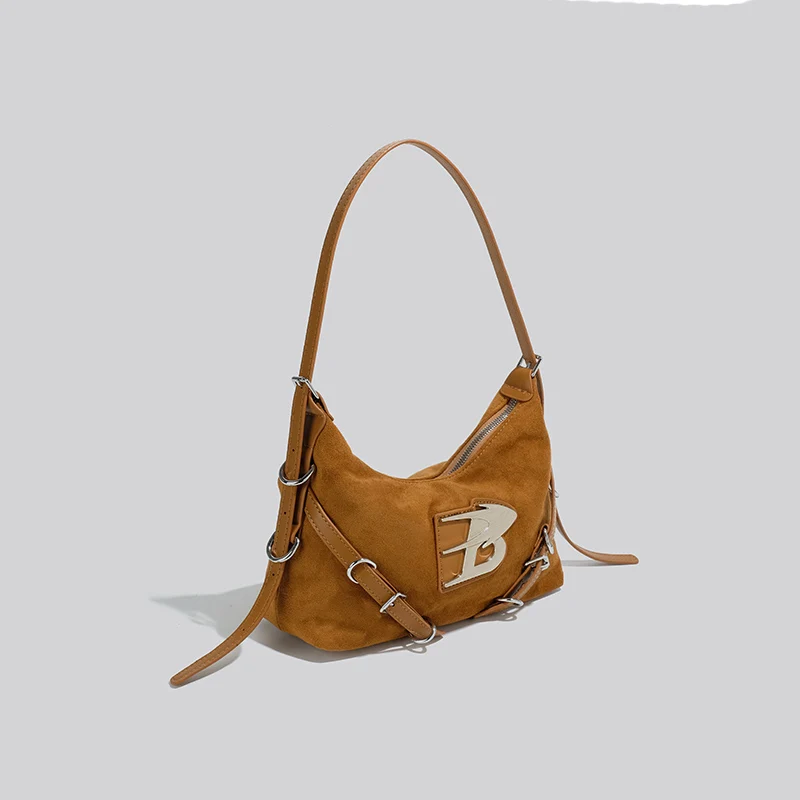 

Luxury European and American suede underarm bag, high-end fashion design, niche design. 2023 New Women's Crossbody Bag