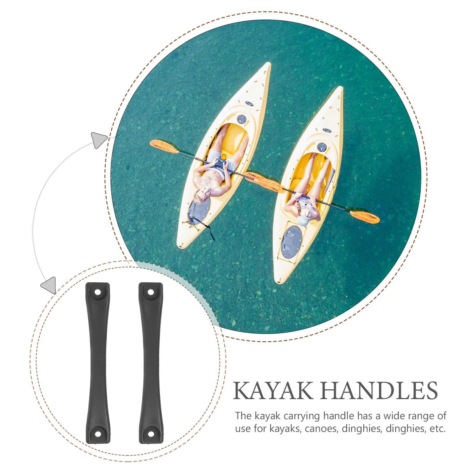 

2Pcs Professional Kayak Carry Handle Nonskid Design Replacement Boat Handles Reliable Material Flexible Kayak Handle