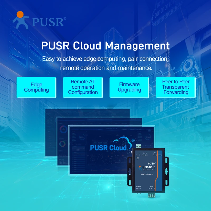 Convertisseur PUSR RS485 vers Ethernet Modbus TCP vers RTU Gateway MQTT/SSL Serial Device Server 1 Port USR-N510