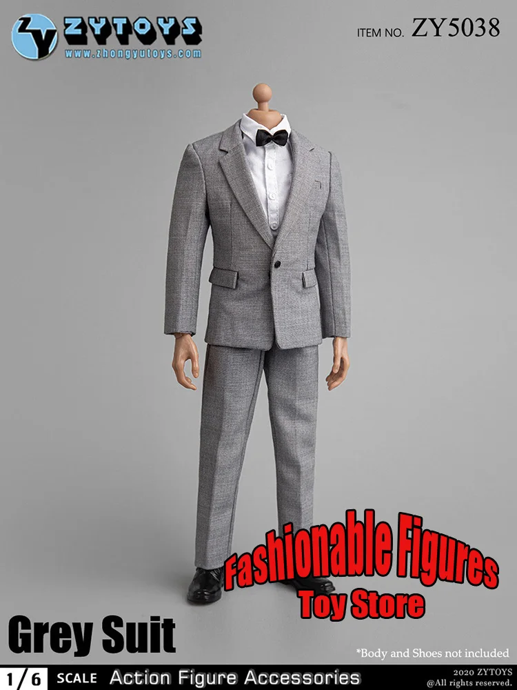 5 Color 1/6 Men Soldier Blazers Sets Office Gentleman Shirt Pants Business Leacther Shoes Clothing Set For 12\