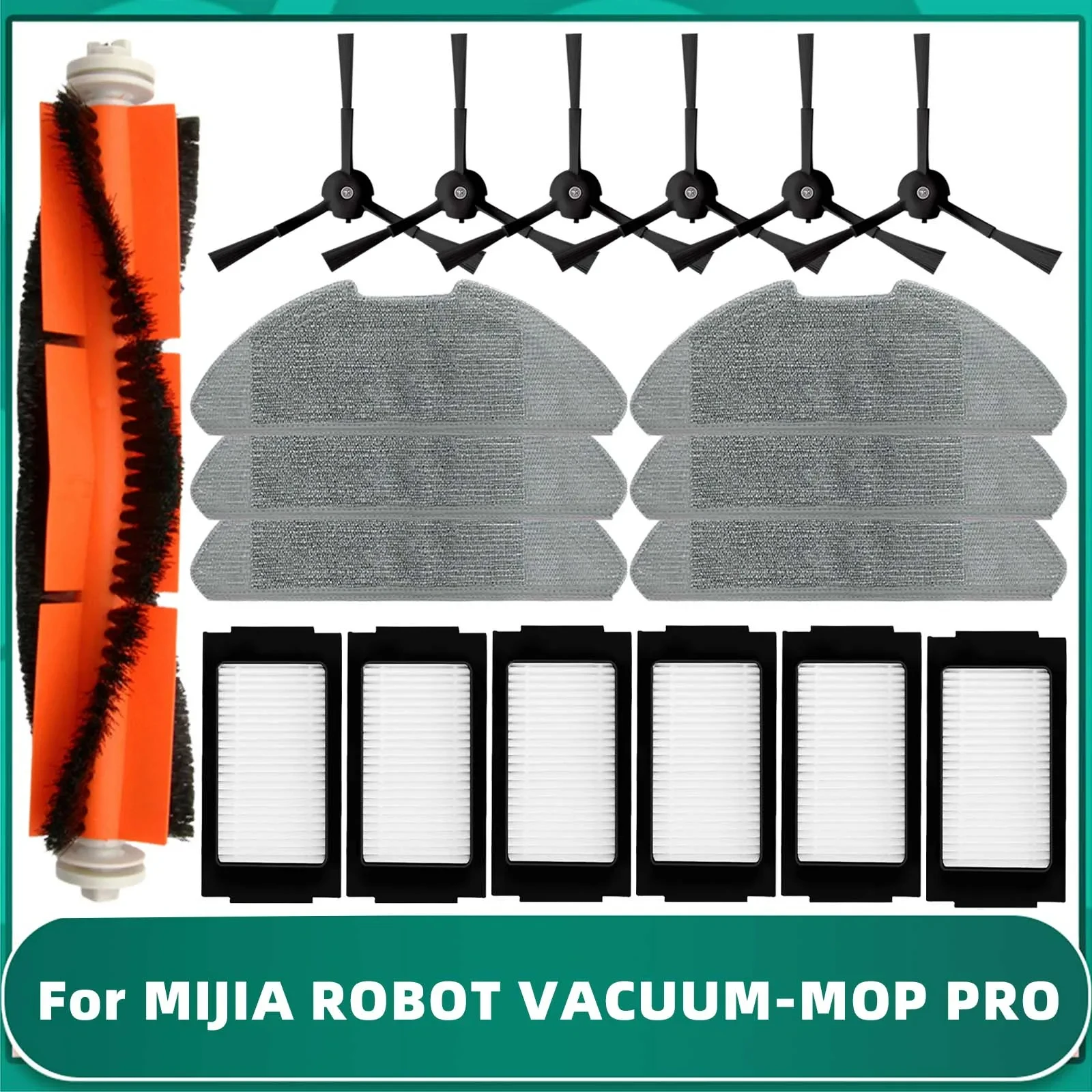 

Fit For Xiaomi Mijia Mop Pro MJSTS1 / MJSTS 2 Pro Vacuum Cleaner Parts Main Side Brush Hepa Filter Mop Cloths R eplacements