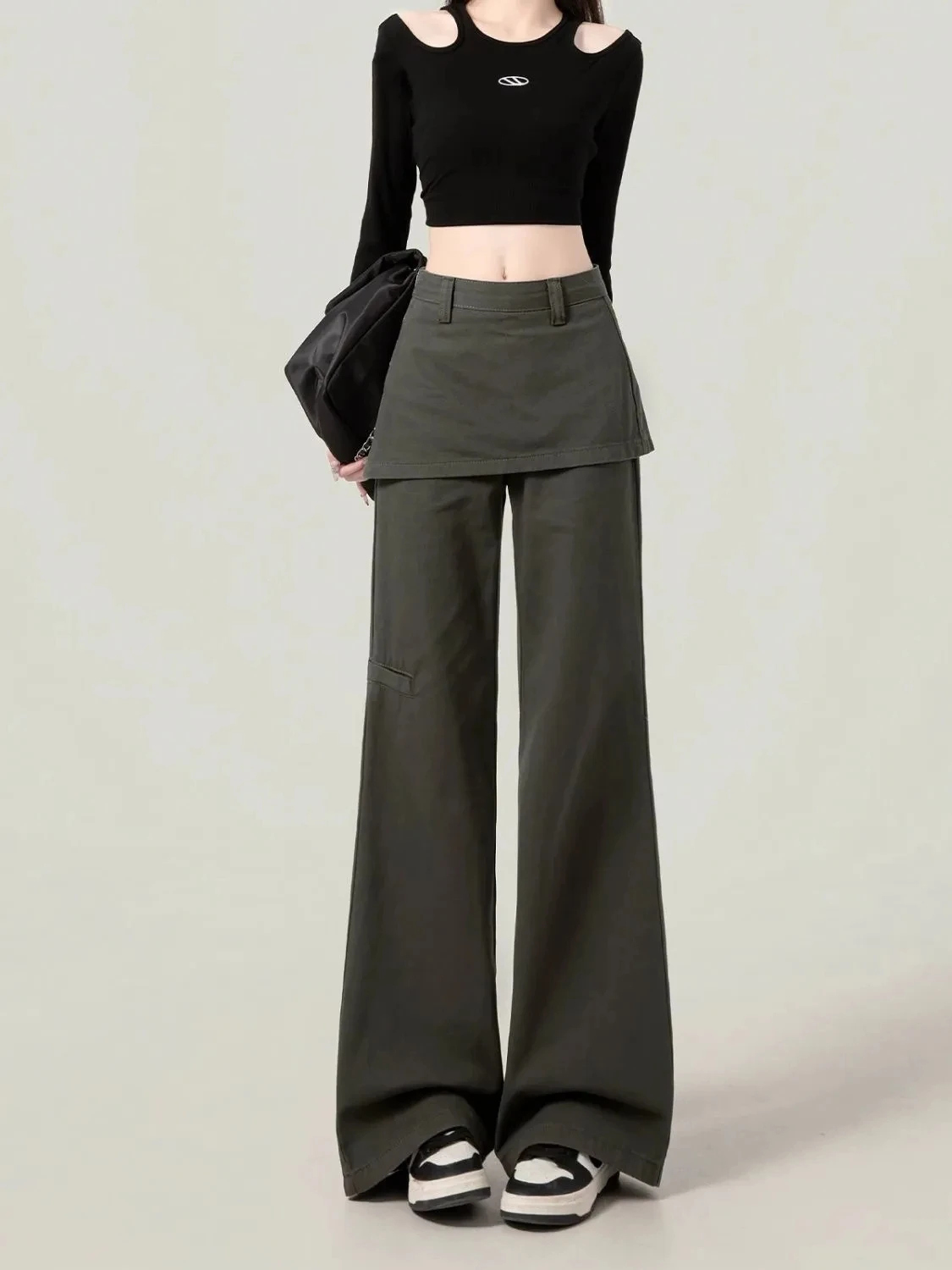 

Американские джинсовые брюки-колокольчики в стиле ретро, женские свободные утягивающие брюки с высокой талией и широкими штанинами, весенняя мода, большие размеры