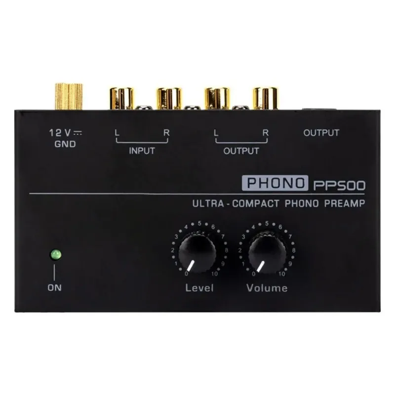 Phono Preamp Professional Low Noise เครื่องเล่น Preamplifier พร้อม DC 12V อินพุตเอาต์พุต RCA 1/4 ''TRS Out