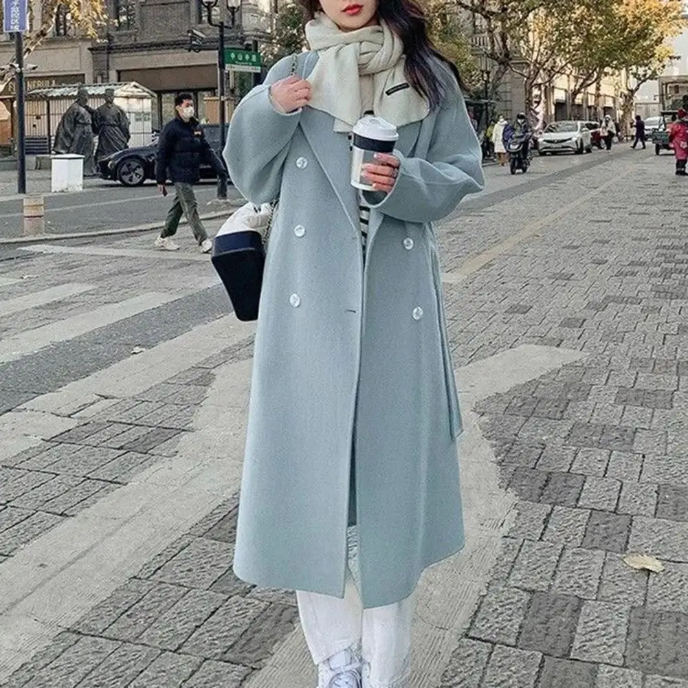 Cappotto autunnale da donna elegante soprabito da donna a metà polpaccio con Design doppiopetto colletto rovesciato per donna autunno inverno