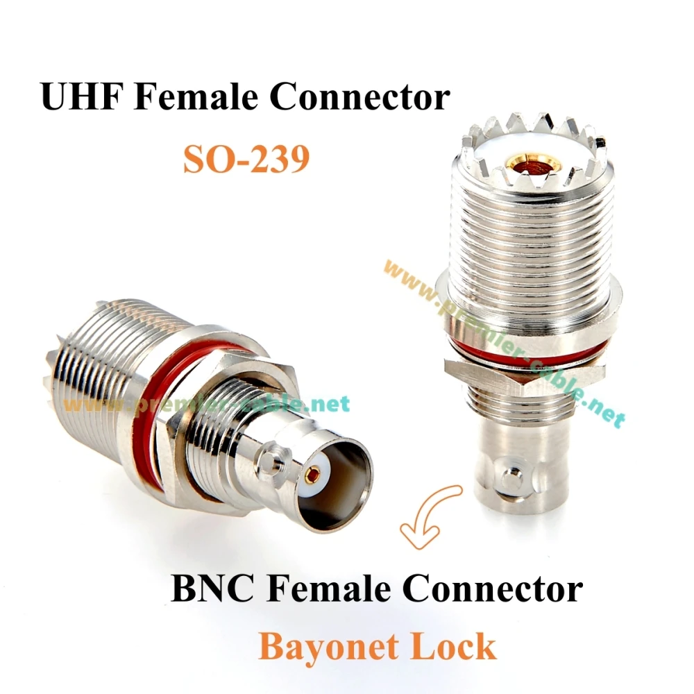 BNC-Buchse auf UHF-Buchse SO-239 Schottwandmontage-Adapter 50 Ohm HF-Koaxialstecker für HF-Antenne, Amateurfunk, CCTV – Detail 4