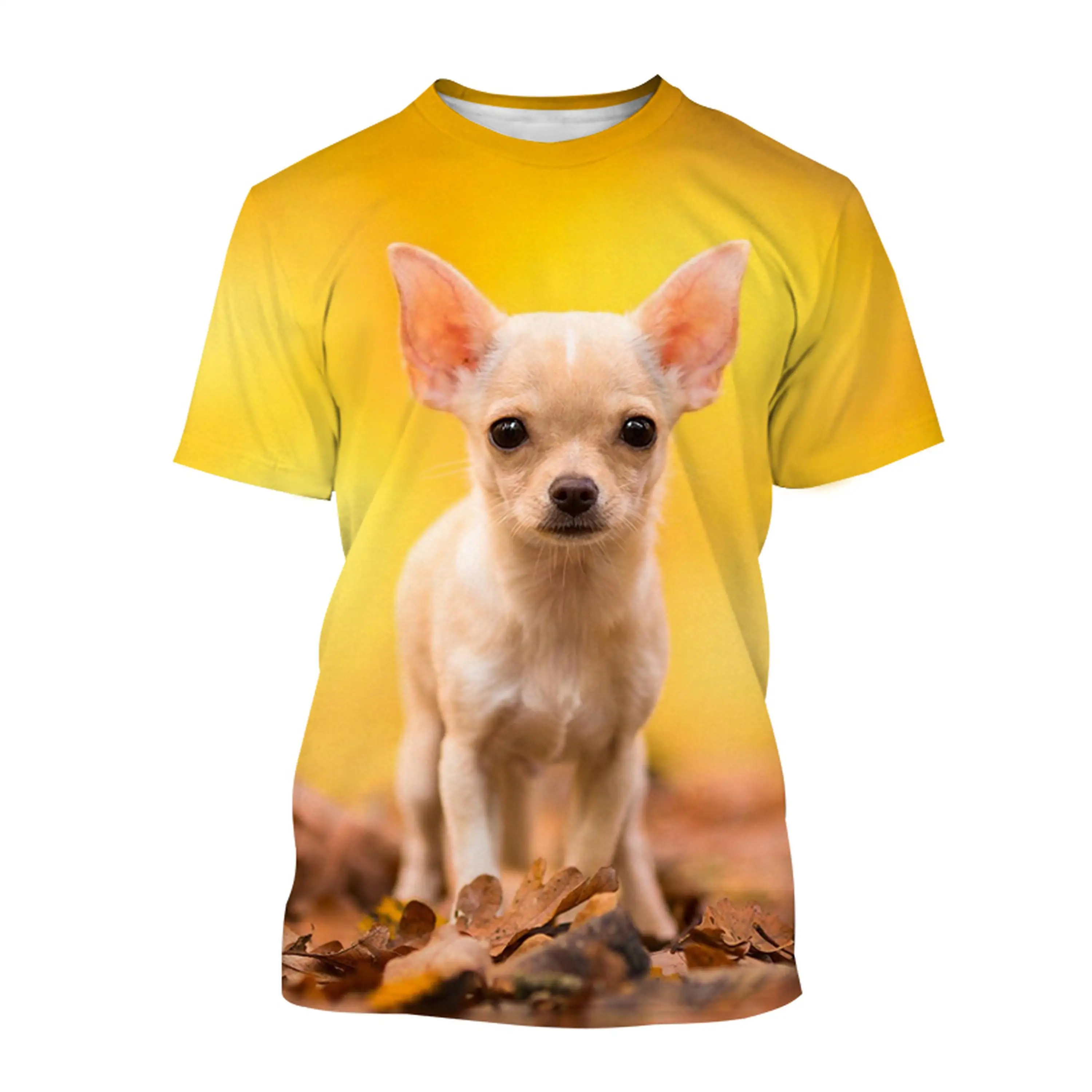 New Summer Fashion Animal Dog Chihuahua 3d Printed T-shirt Men\'s Women\'s Children\'s Street Casual Tops Breathable Lightweight