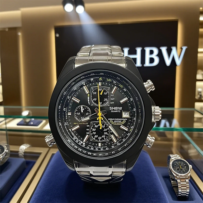 

SHBW НОВЫЕ часы Роскошные трендовые кварцевые часы с календарем Водонепроницаемые многофункциональные необычные круглые часы Автоматические часы из нержавеющей стали Chrisment GifT