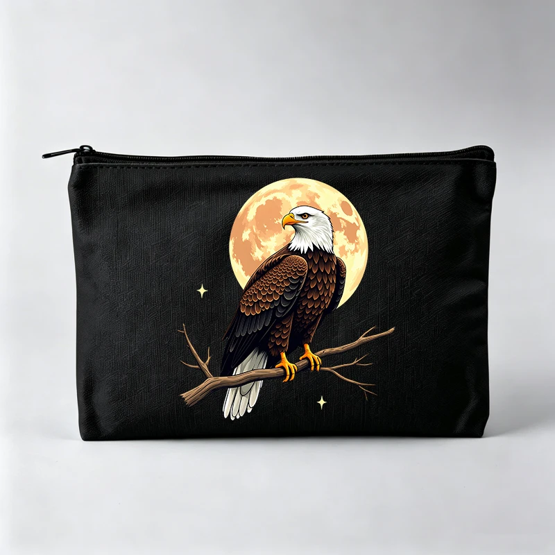 Women's Eagle Graphic Makeup Bag, Animal Print Cosmetic Pouch for Daily Use