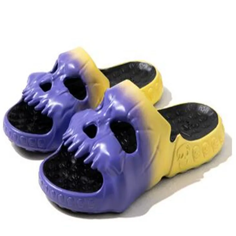 2023 Unisex Skull Slippers Fashion House Slippers Anti-Slip Soft Party Shoes Casual Men Women Lightweight Slides