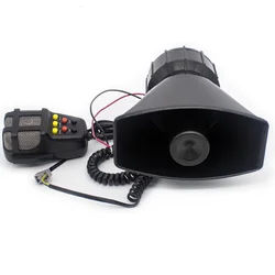 7-Sound Loud Car Warning Alarm Police Fire Siren Air Bugle PA Speaker 12V 100W Siren Air Horn Megaphone Car Horn 110DB