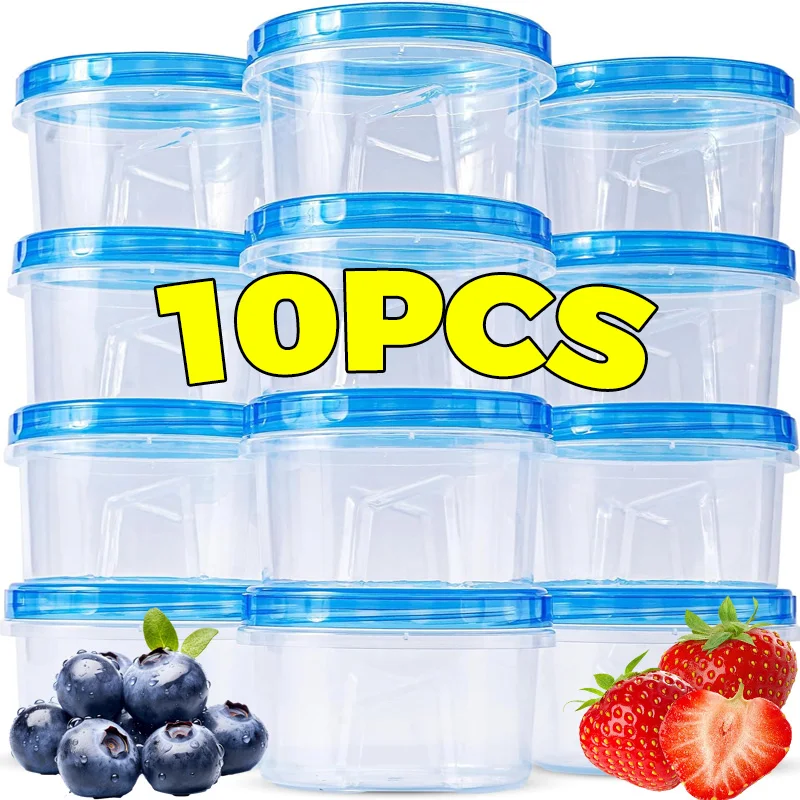 Cajas de almacenamiento de alimentos portátiles, cajas de conservación selladas para verduras, frutas y carne, recipientes sellados para pícnic al aire libre, 1/10 Uds.