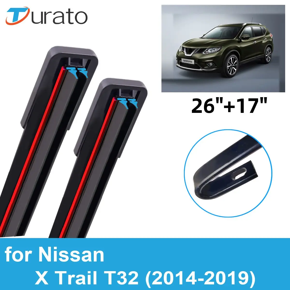 

2 шт., автомобильные щетки стеклоочистителя для 2014-2019 Nissan X Trail T32