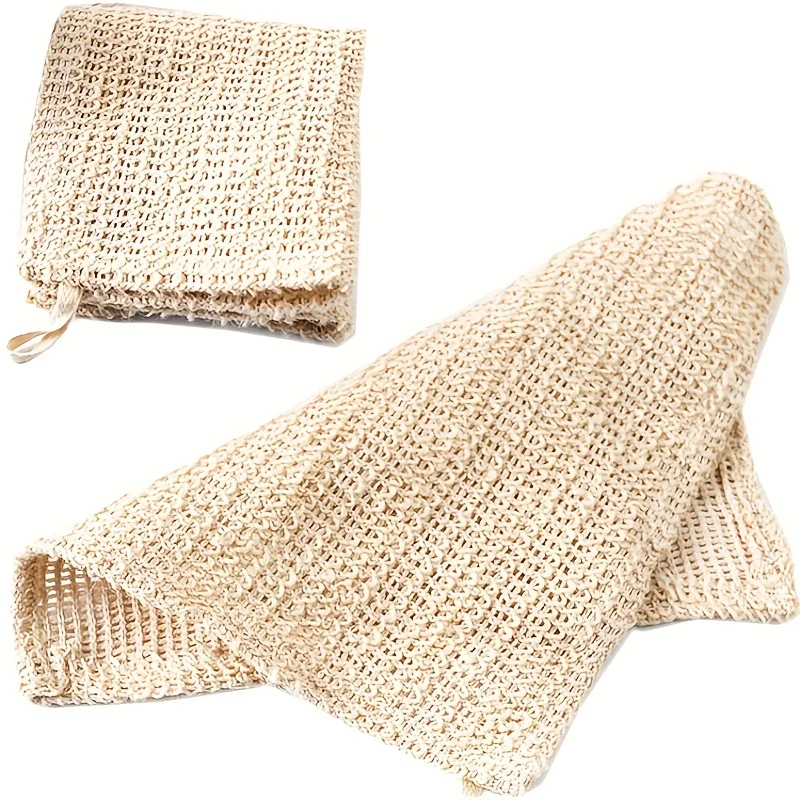 Cotton and Linen Towel Cloth Exfoliating Scrub Strip, Facial Cleansing Towel, Bath Massage Towel, Exfoliating Bath Towel, Foaming Square Towel