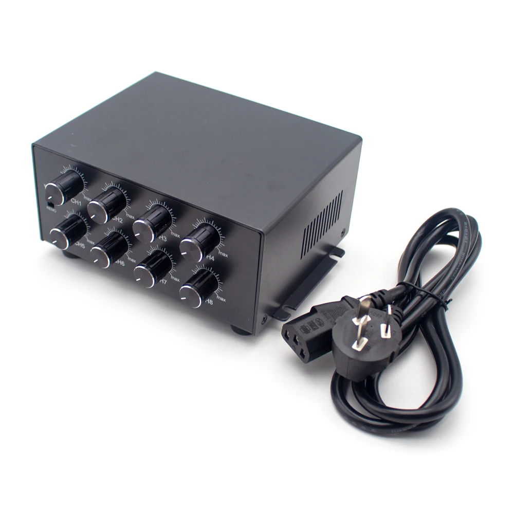 Industrial Analog Light Source Controller - 8-Channel Microscope Lighting System with 24V Dimming Switch