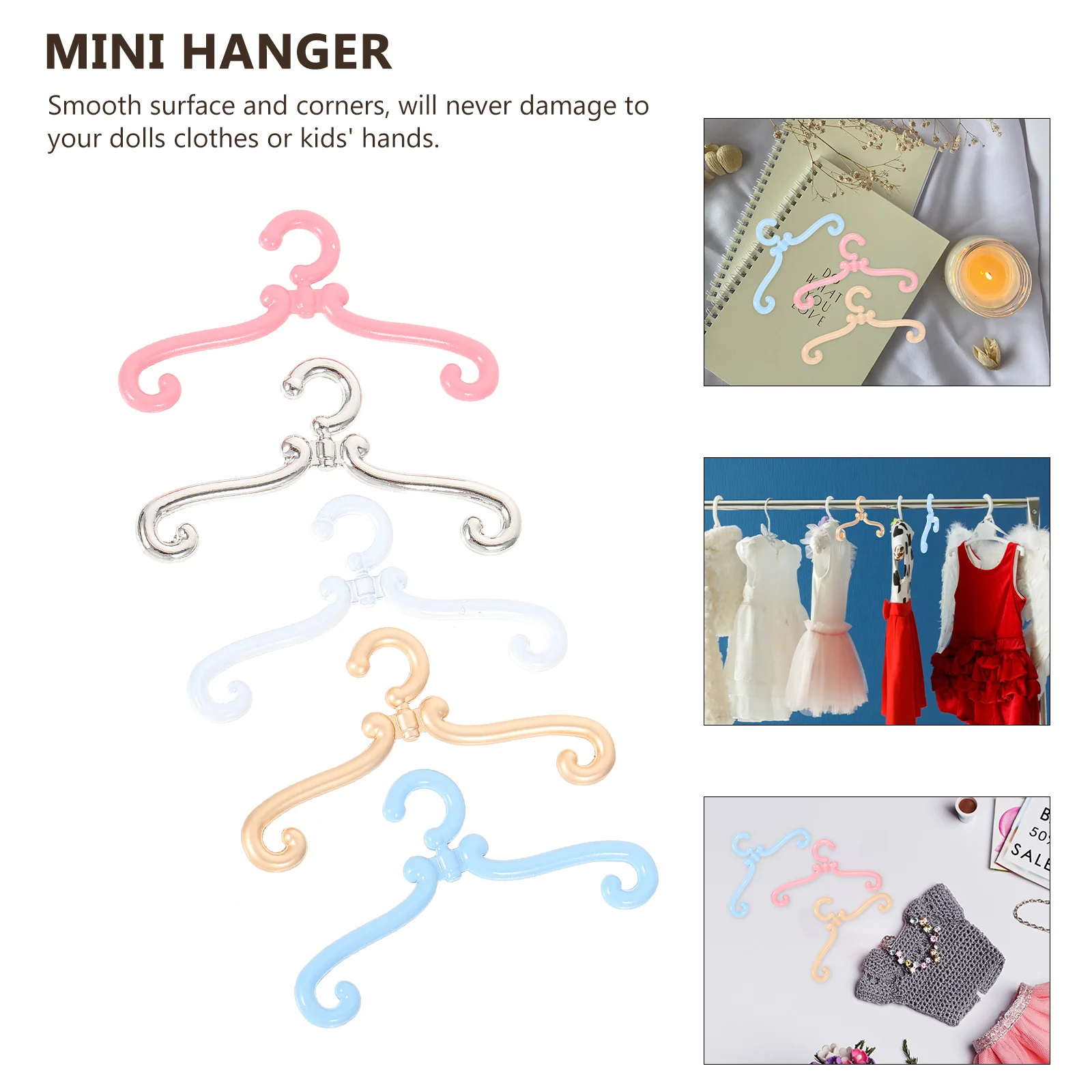 

25 Pcs Mini Hanger Fancy Tiny Clothes and Accessories Cute Kids Miniature Girl