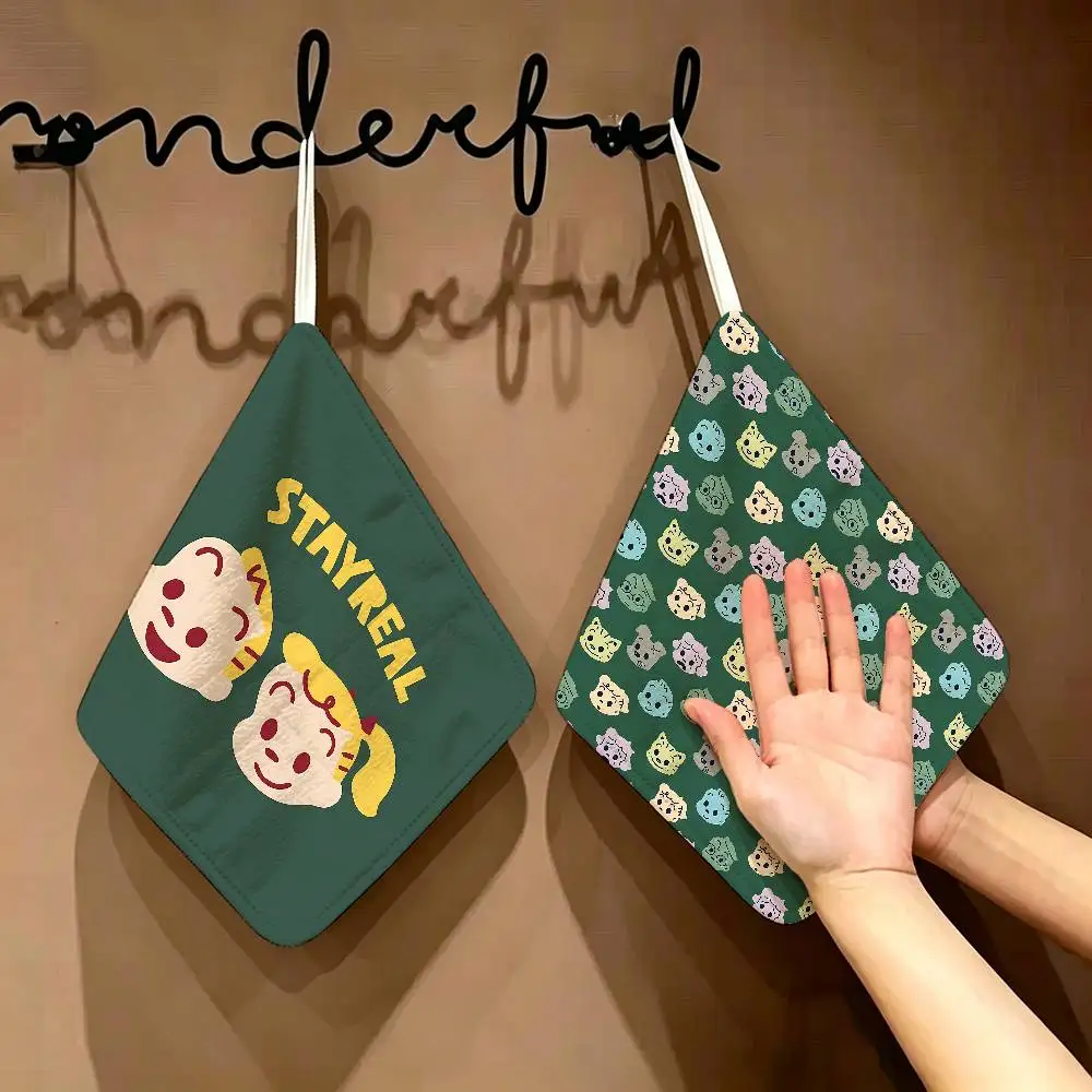 O-Osamu Goods Banner Art Household Hanging Towel, Polyester Cotton Hand Wiping Towel, Sturdy For Bathroom Bedroom